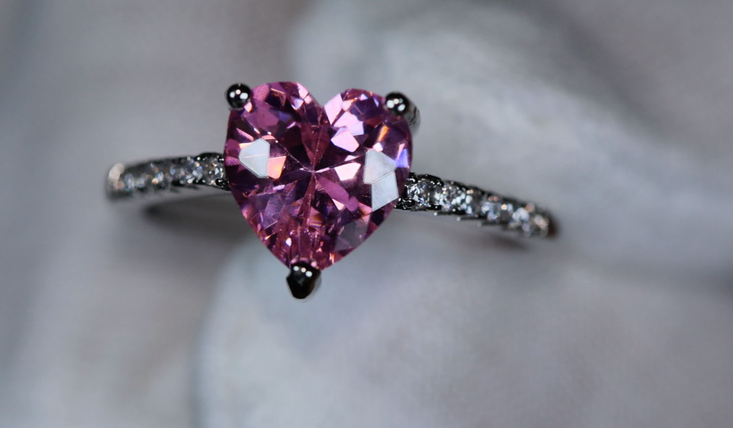 Pink Diamond Heart Ring