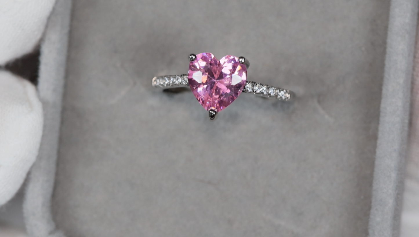 Pink Diamond Heart Ring