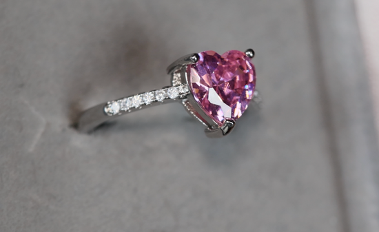 Pink Diamond Heart Ring