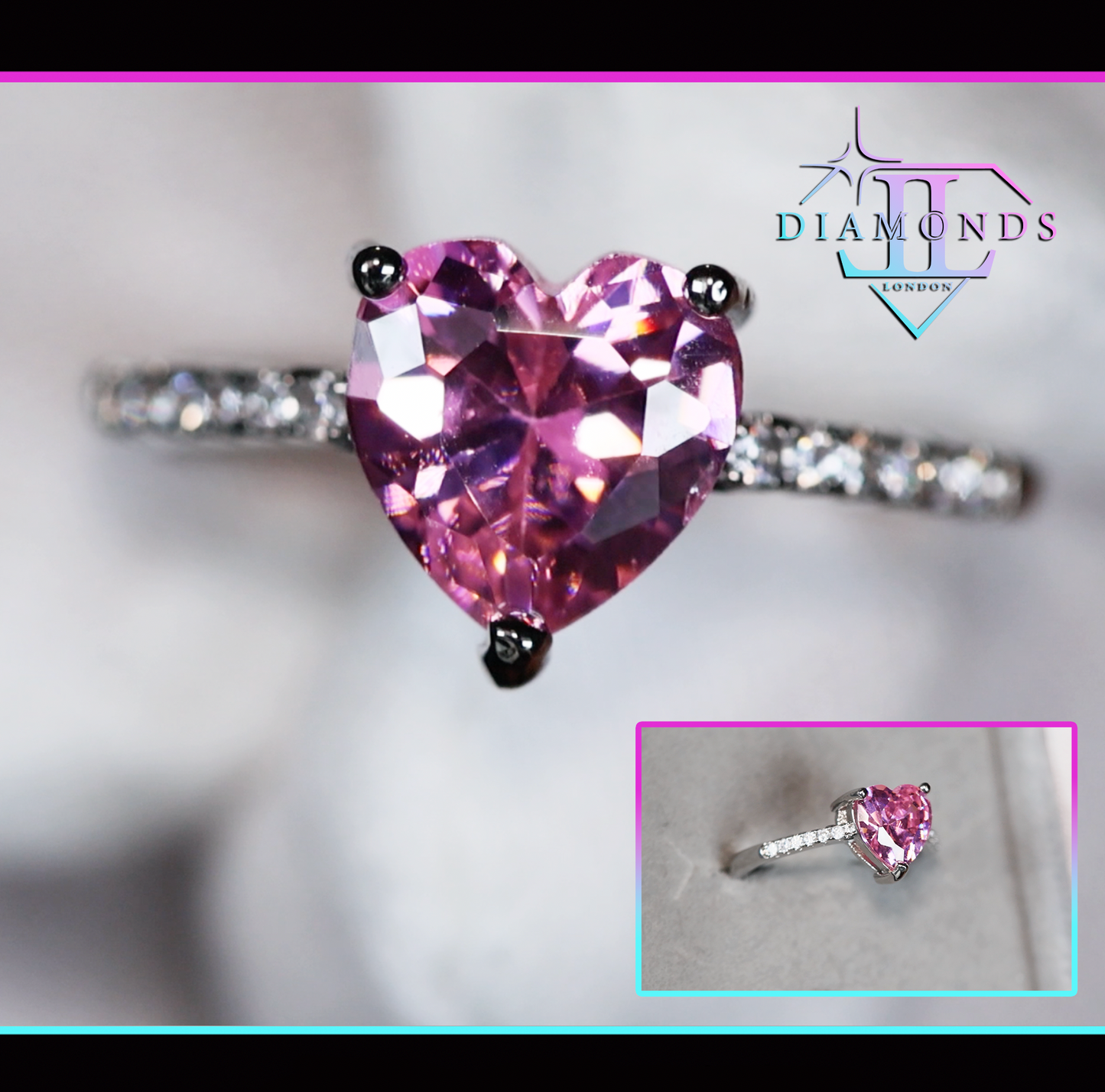 Pink Diamond Heart Ring