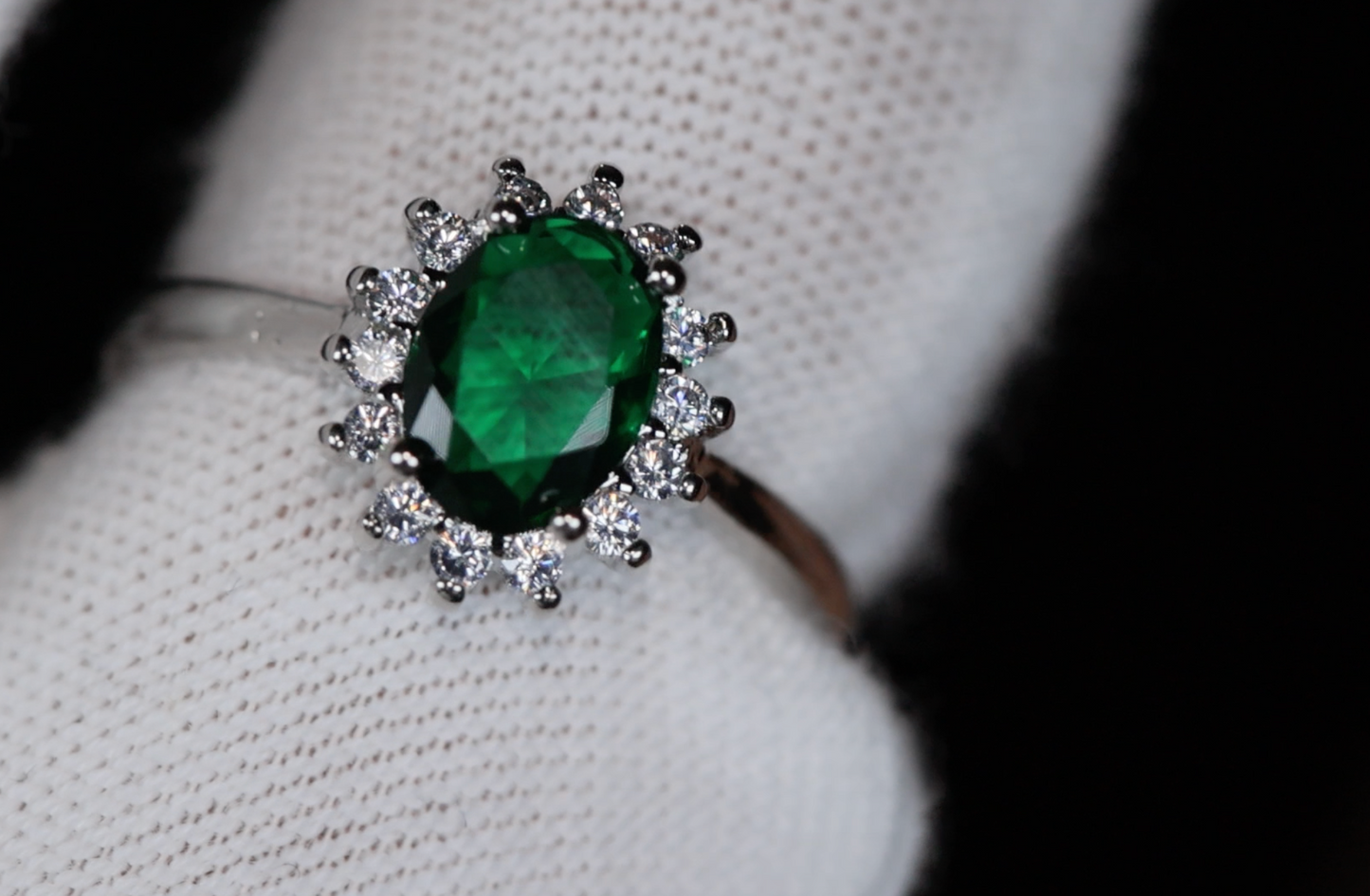 Womens Green Diamond Ring