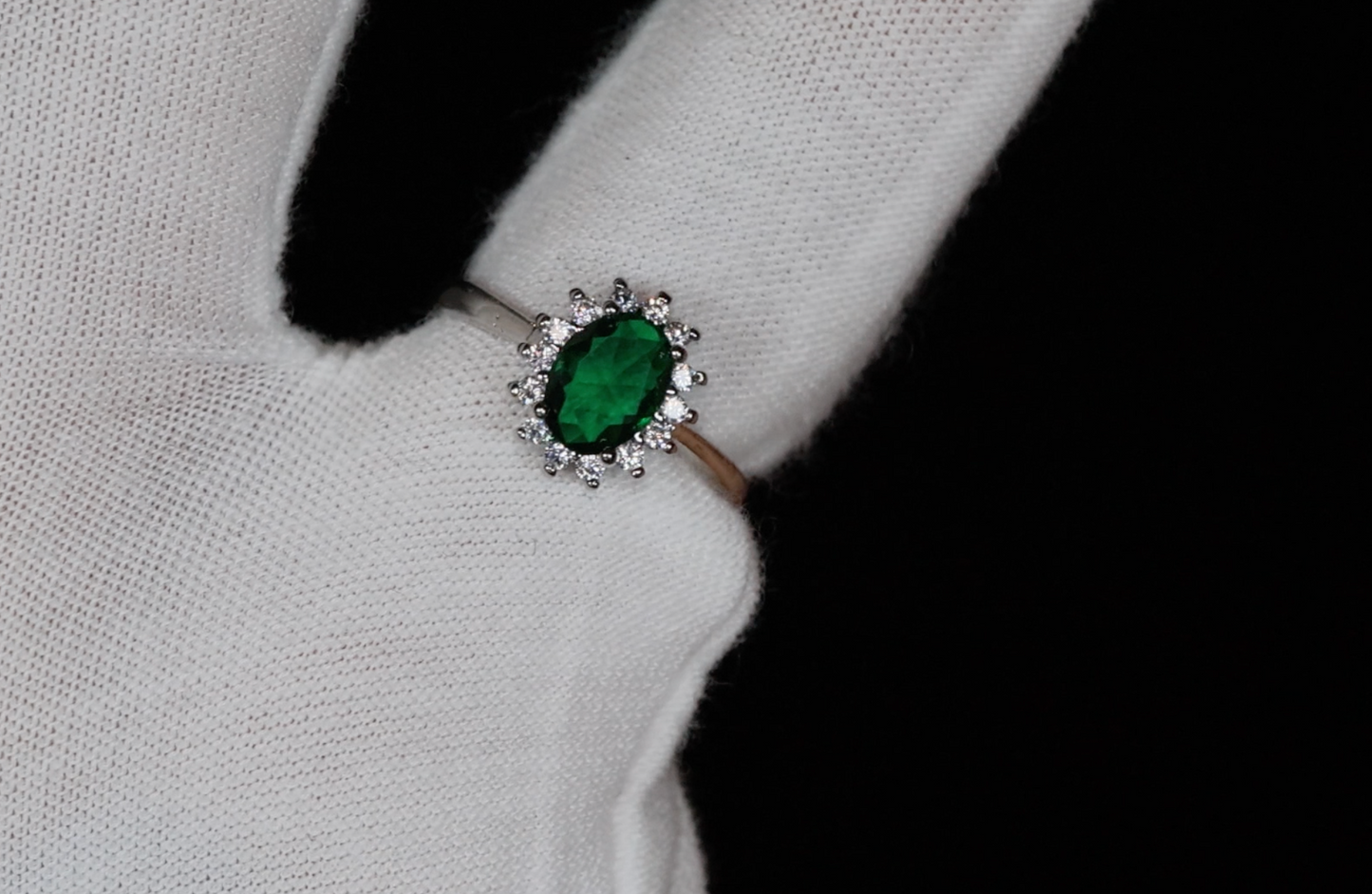 Womens Green Diamond Ring