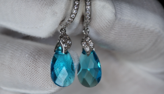 Blue Diamond Earrings