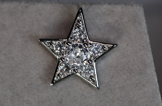 Silver Star Diamond Ear Studs