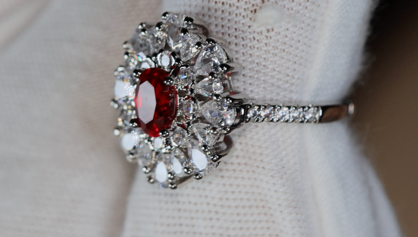 Womens Red Diamond Ring