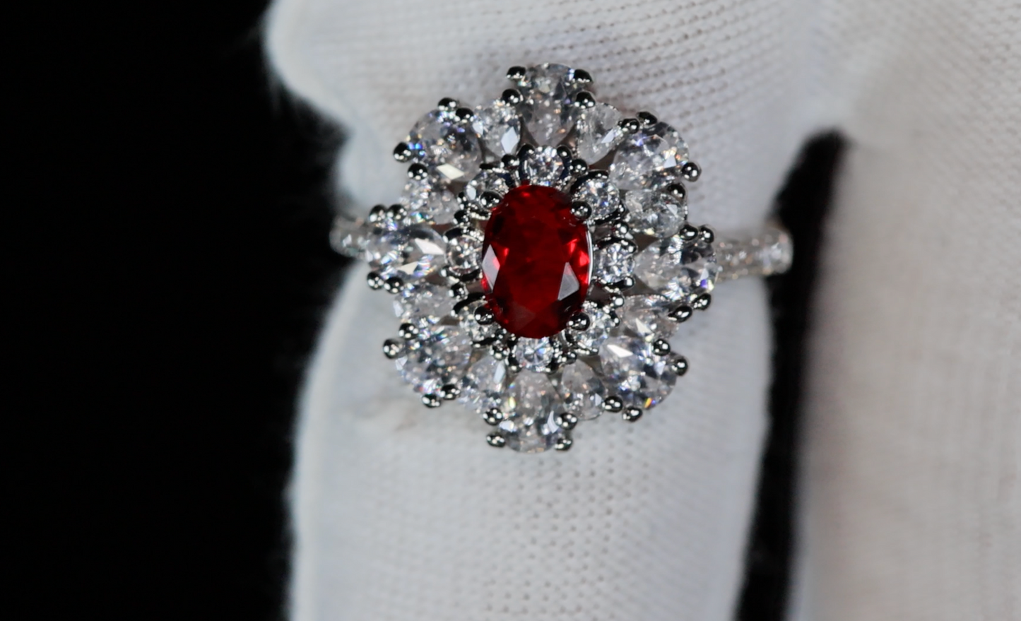 Womens Red Diamond Ring