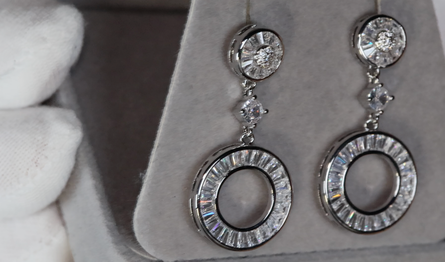 Womens Diamond Hoop Earrings