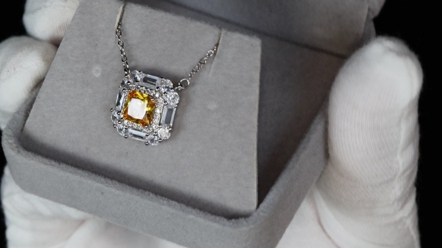 Womens Yellow Diamond Necklace