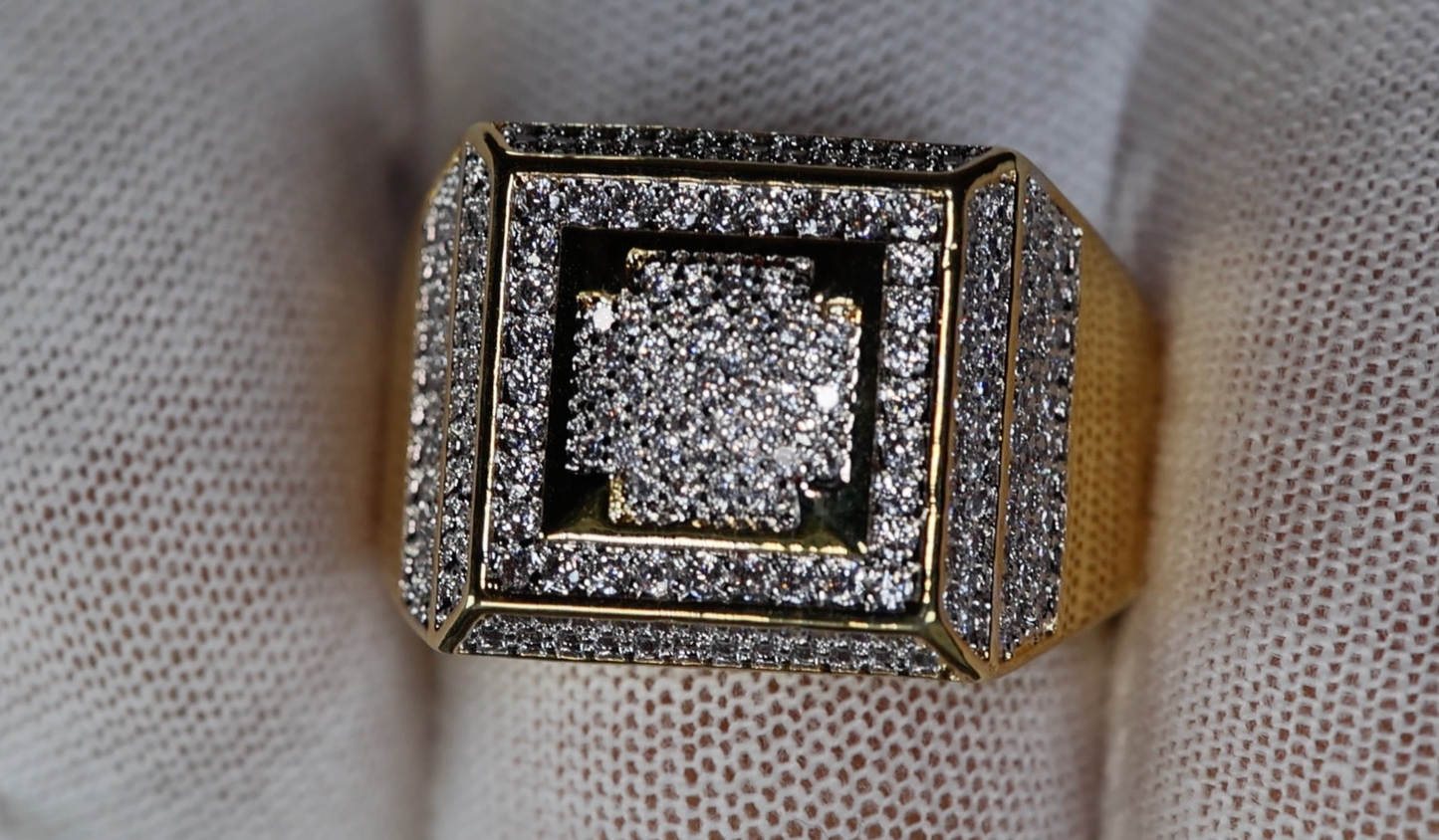 Mens Big Gold Diamond Ring