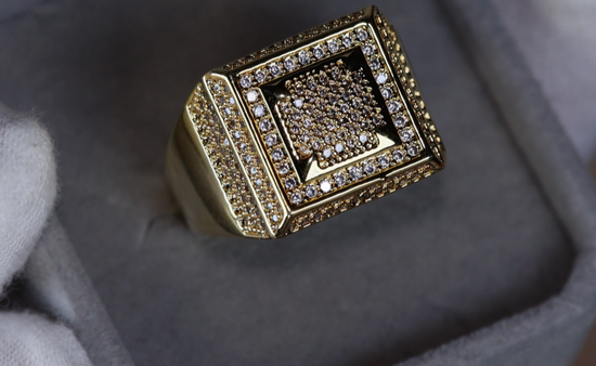 Mens Big Gold Diamond Ring