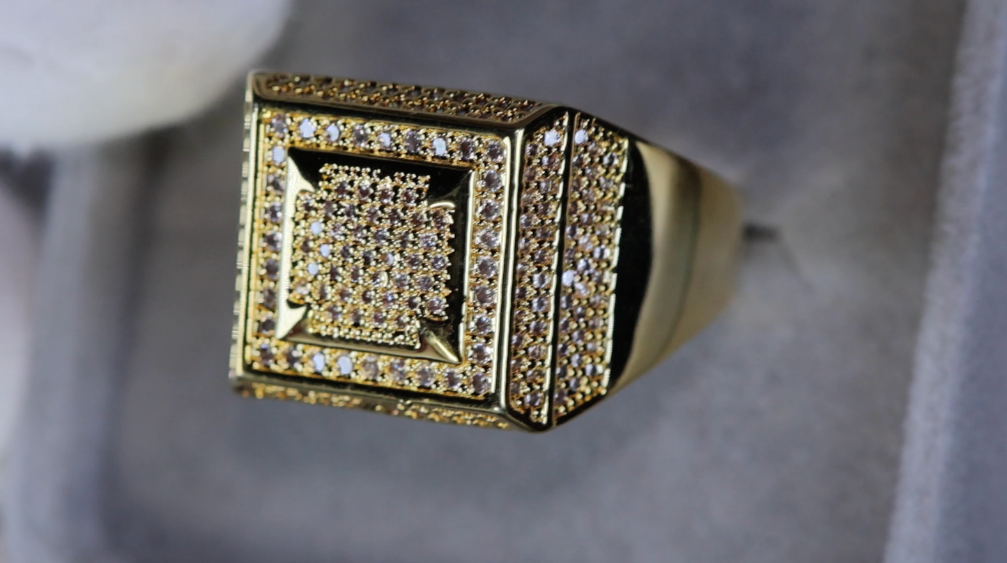 Mens Big Gold Diamond Ring