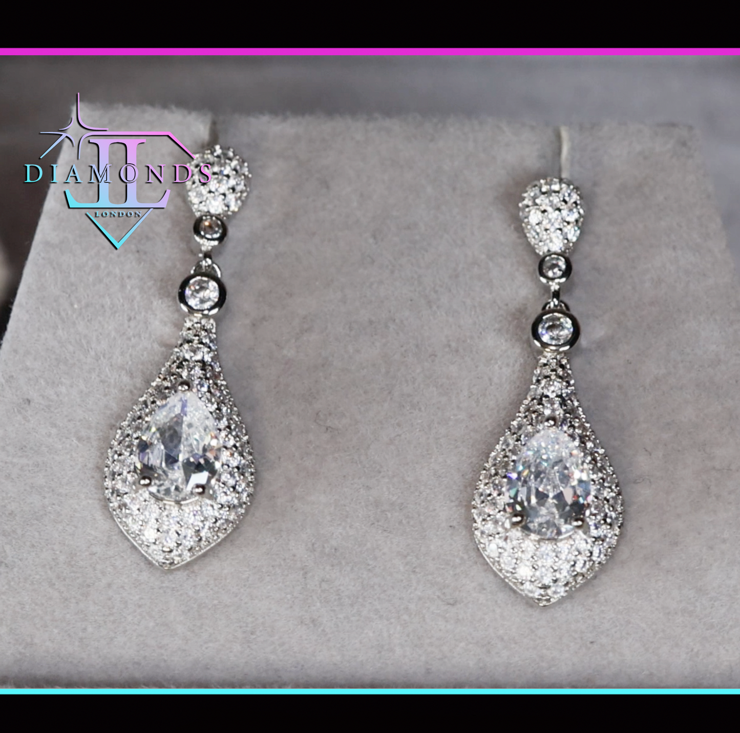 Womens Pear Cut Diamond Earrings