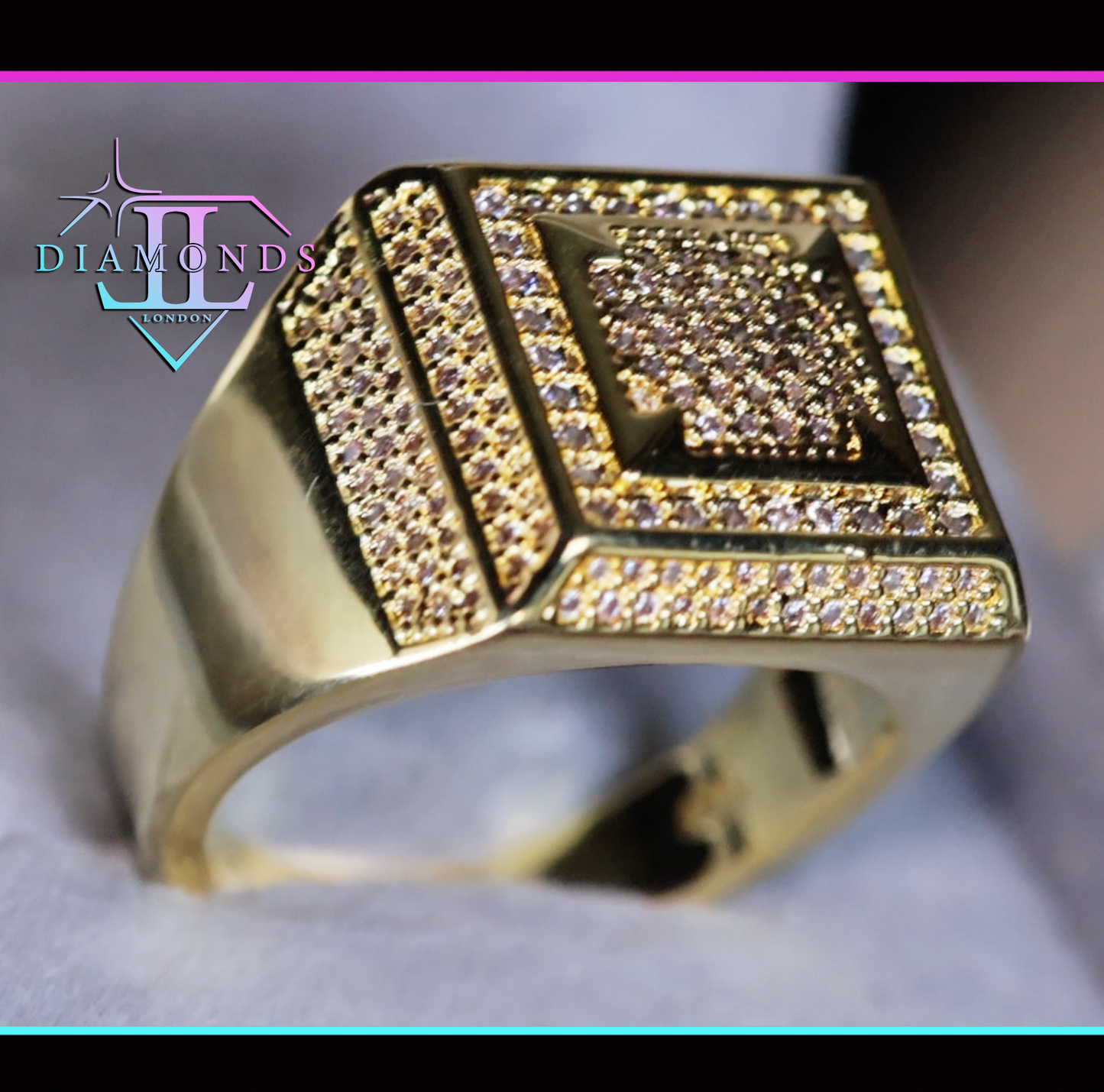 Mens Gold Hip Hop Ring