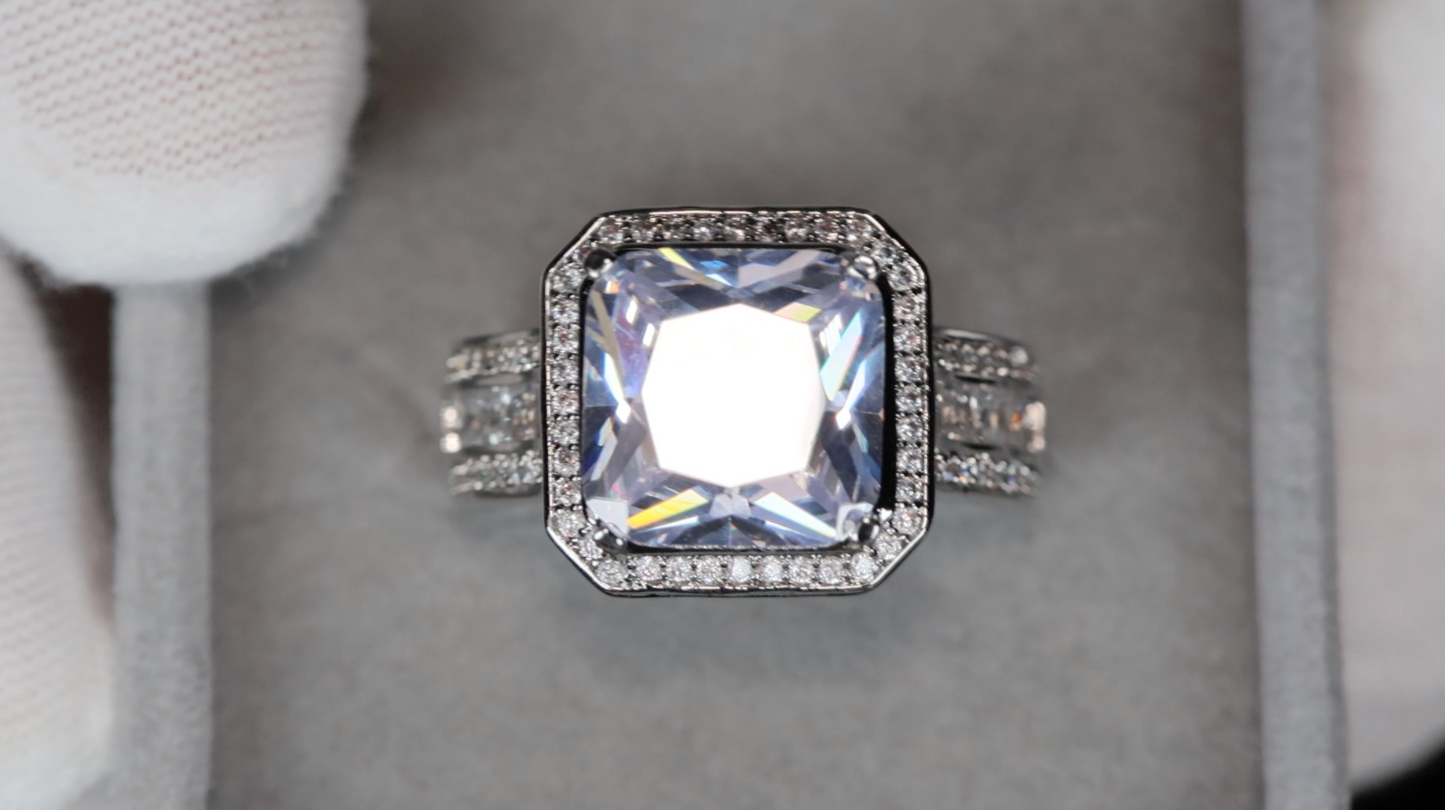 Big Princess Cut Diamond Ring