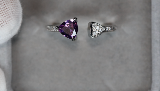 Womens Purple Diamond Ring