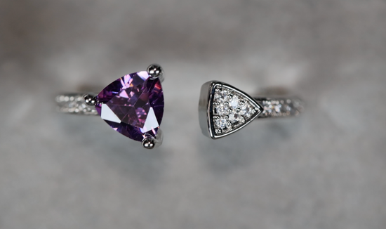 Womens Purple Trilliant Diamond Ring