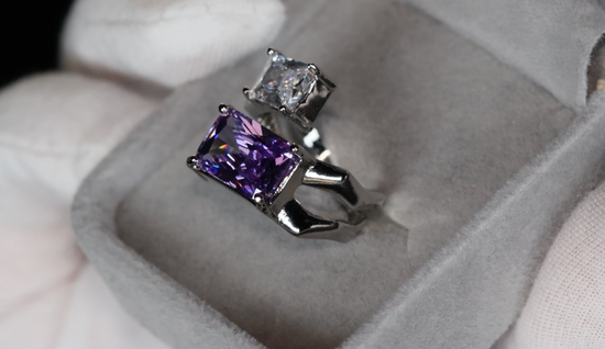 Womens Purple Diamond Ring