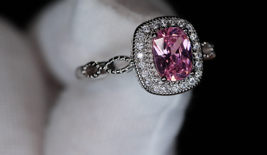 Pink Oval Cut Diamond Ring