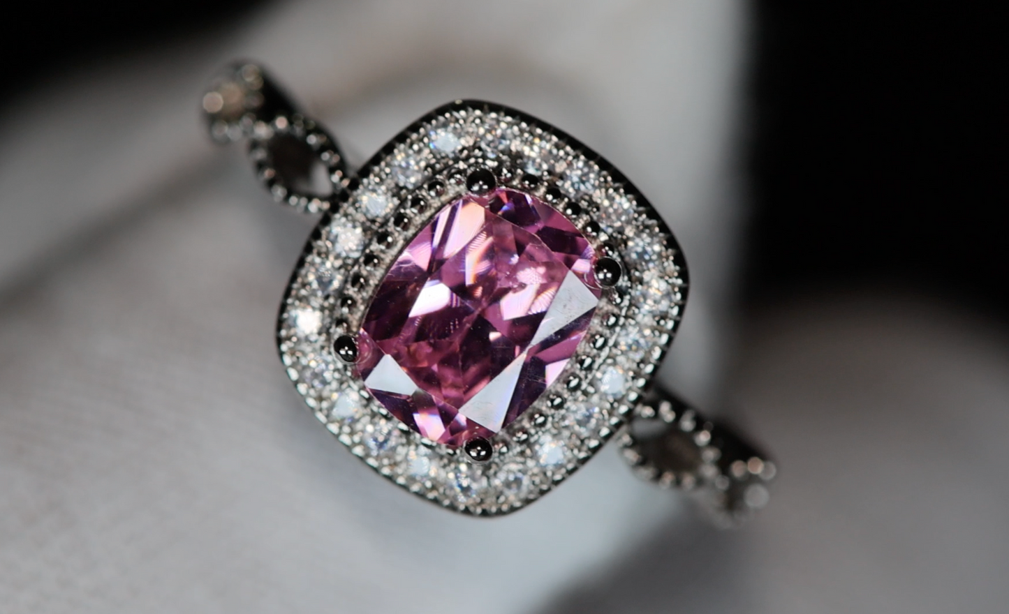 Pink Oval Cut Diamond Ring