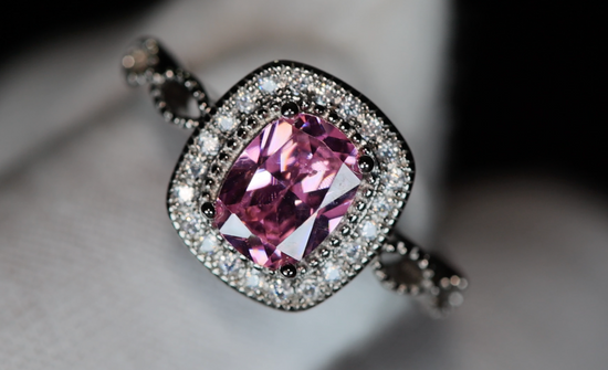 Pink Oval Cut Diamond Ring