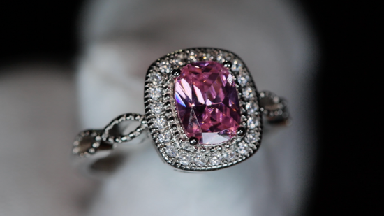 Pink Oval Cut Diamond Ring