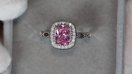 Pink Oval Cut Diamond Ring