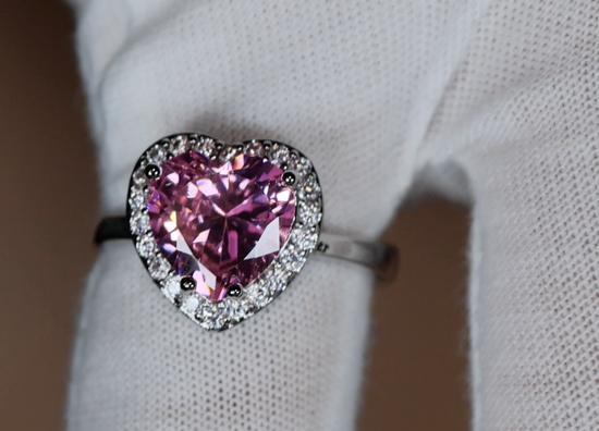 Pink Heart Cut Diamond Ring