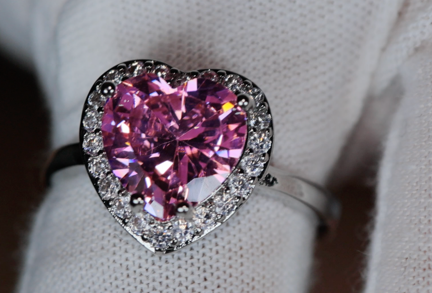 Pink Heart Cut Diamond Ring