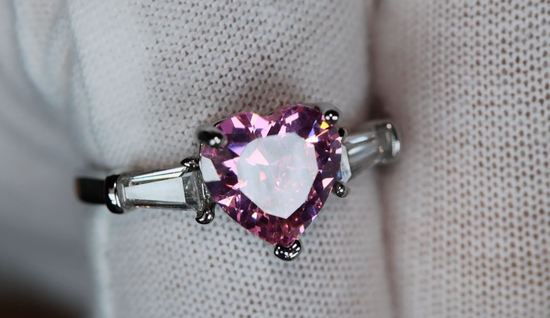 Heart Ring | Pink Diamond Ring | Heart Shaped Ring | Heart Shape Ring | Diamond Heart Ring