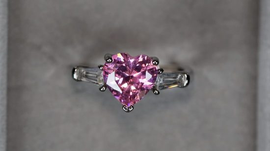 Heart Ring | Pink Diamond Ring | Heart Shaped Ring | Heart Shape Ring | Diamond Heart Ring