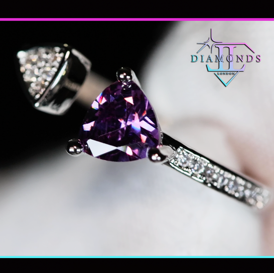 Womens Purple Diamond Ring