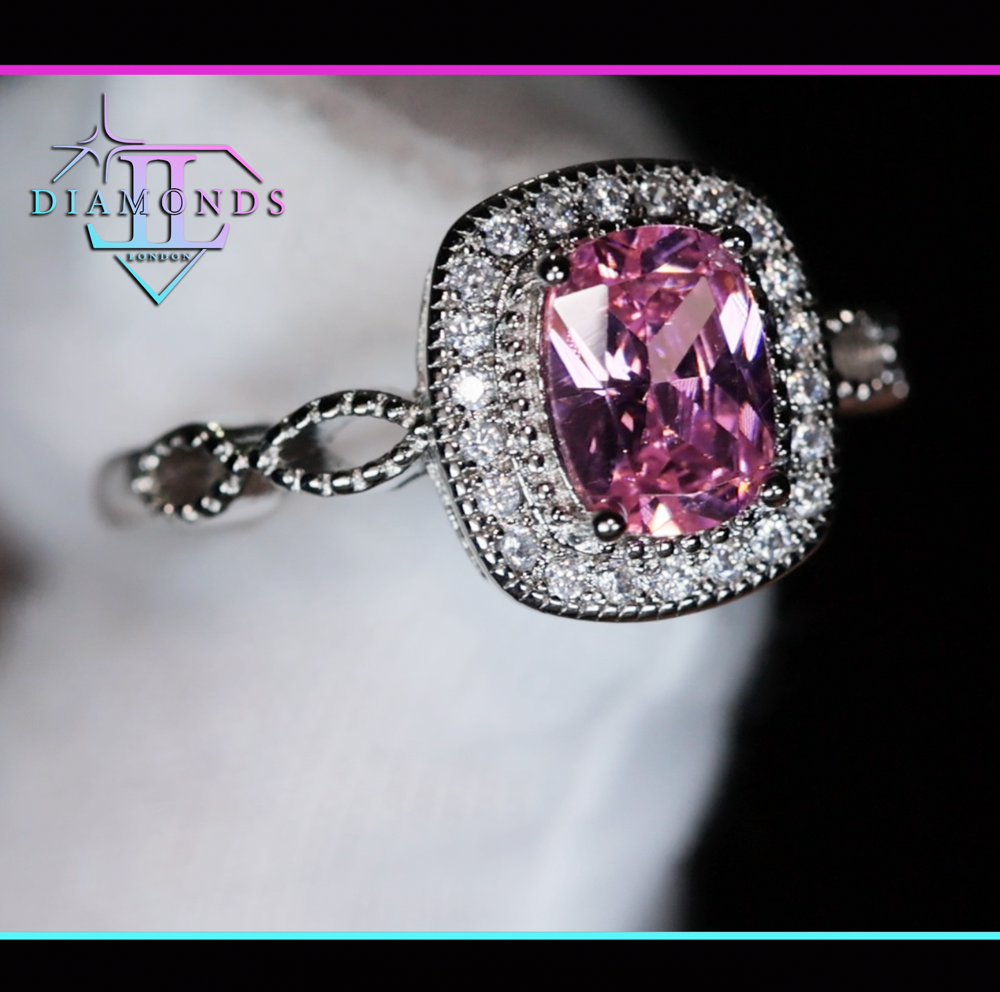 Pink Oval Cut Diamond Ring