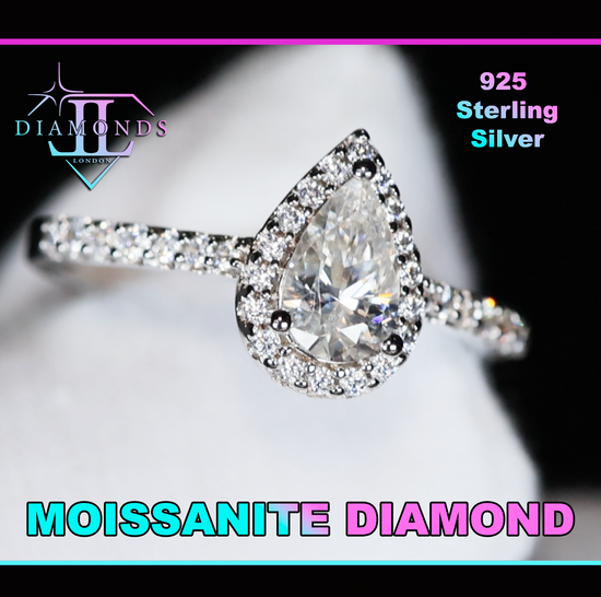 Womens Moissanite Diamond Engagement Ring