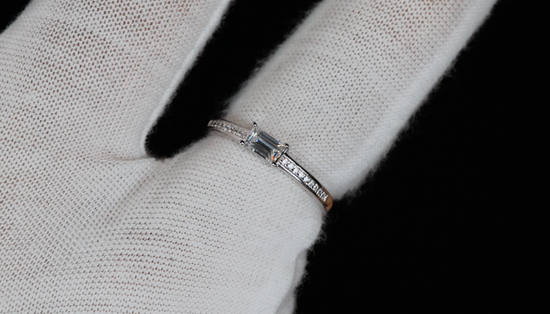 Womens Moissanite Baguette Diamond Ring