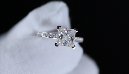 Moissanite Princess Cut Diamond Ring