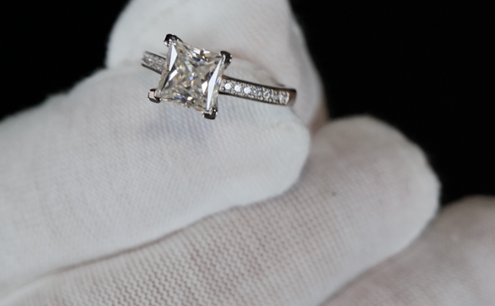 Moissanite Princess Cut Diamond Ring