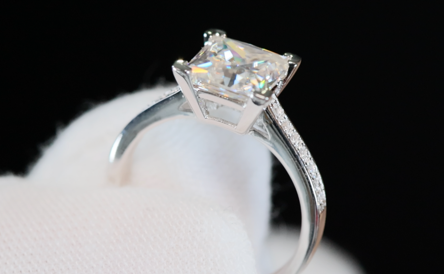 Moissanite Princess Cut Diamond Ring