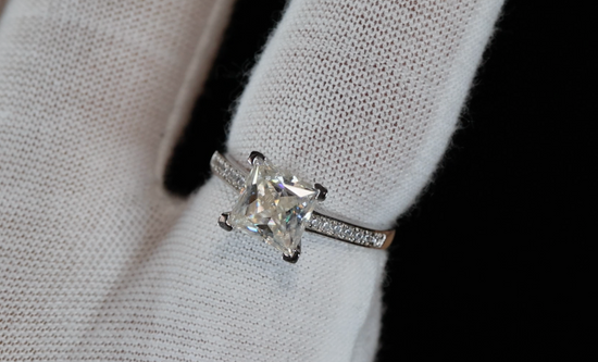 Moissanite Princess Cut Diamond Ring