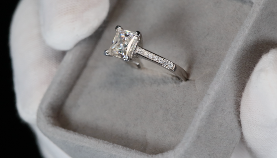 Moissanite Princess Cut Diamond Ring