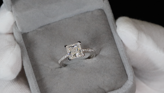 Princess Cut Moissanite Diamond Ring