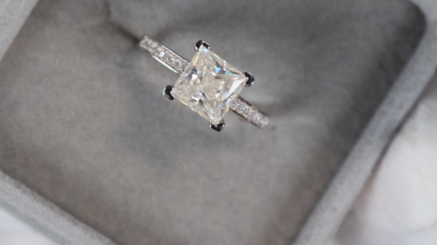 Moissanite Princess Cut Diamond Ring