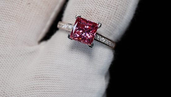 Pink Moissanite Diamond Ring