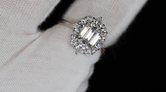 Womens Big Moissanite Diamond Ring