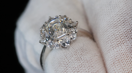 Womens Big Moissanite Diamond Ring