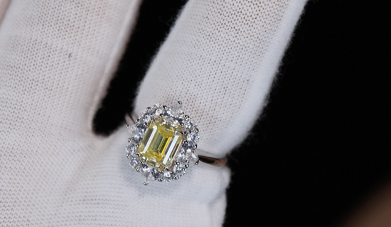 Womens Yellow Moissanite Diamond Ring