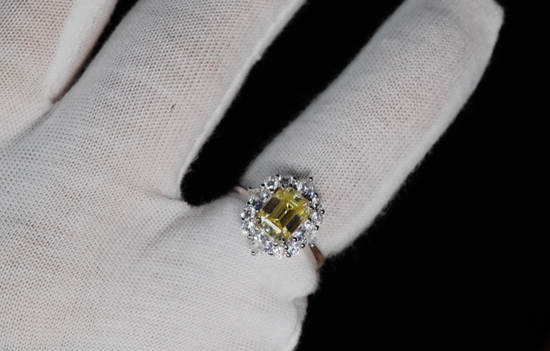 Womens Yellow Moissanite Diamond Ring