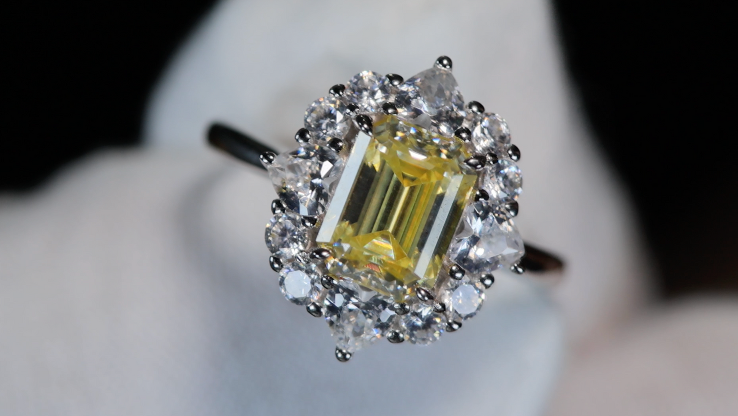 Womens Yellow Lab Grown Diamond Ring