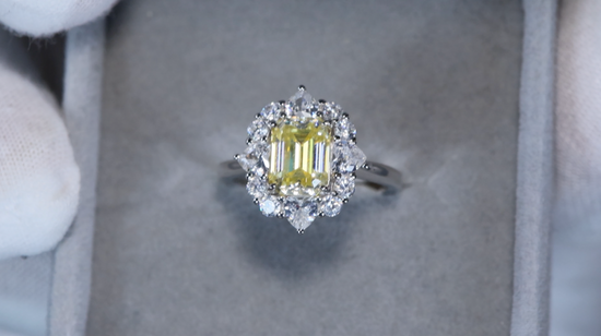 Womens Yellow Lab Grown Diamond Ring