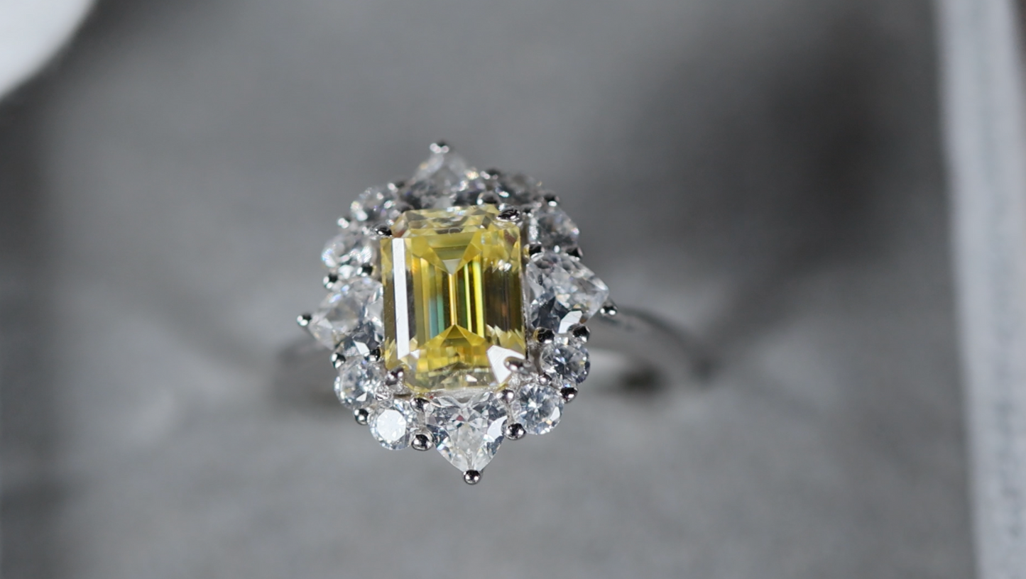 Womens Yellow Lab Grown Diamond Ring