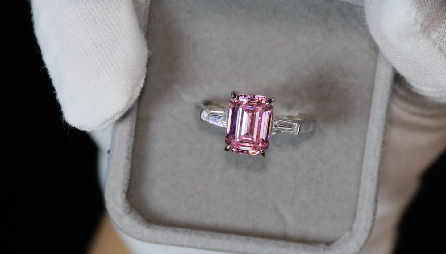 Pink Lab Grown Diamond Ring